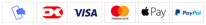 MobilePay, Dankort, Visa, Mastercard, Apple Pay og PayPal